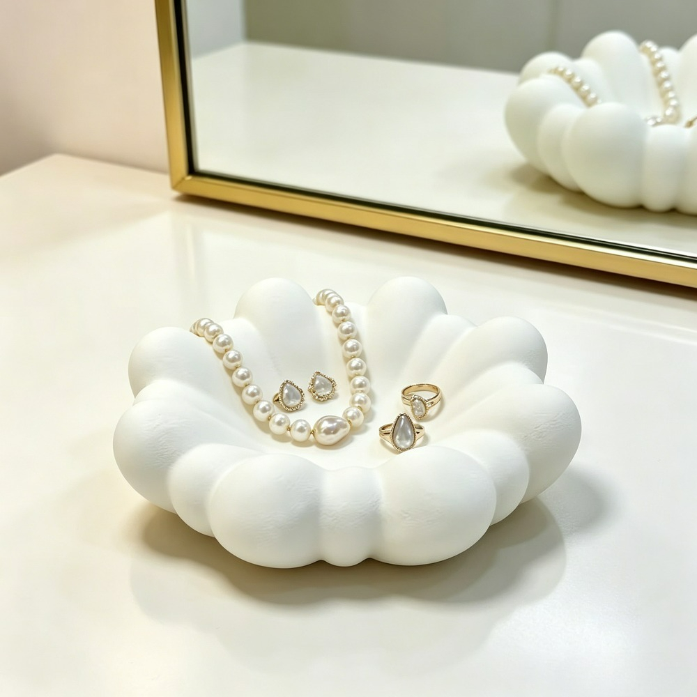 Jewelry Making Desk - Bloemvormige sieradenschotel, 3D-geprinte bloemblaadjes-opbergbak, sleutelhouder voor