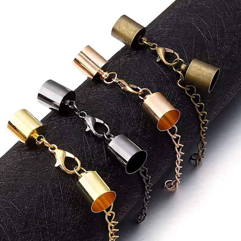 Jewelry Making Kit For Adults - 10Sets Lederen Koord Eindkappen Met Karabijn