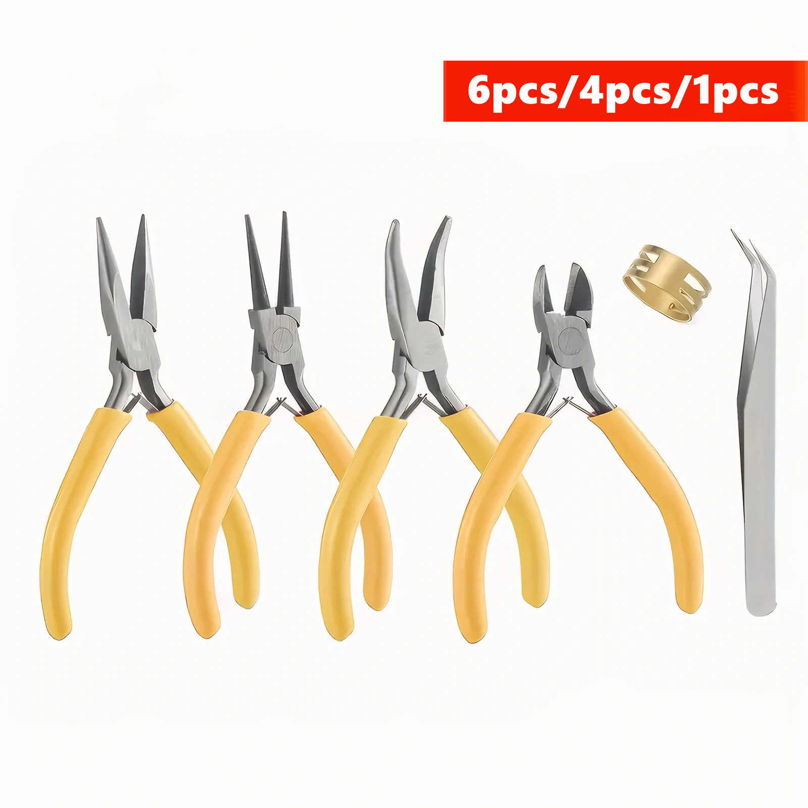 Jewelry Making Pliers Set - 6/4/1 stuks gele tangenset voor het