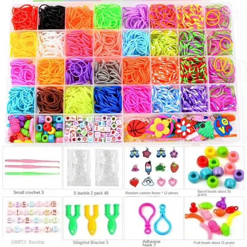 Jewelry Making Diy Kit - 4300+ stuks 32-kleurig levendig gekleurd elastiekjesassortiment
