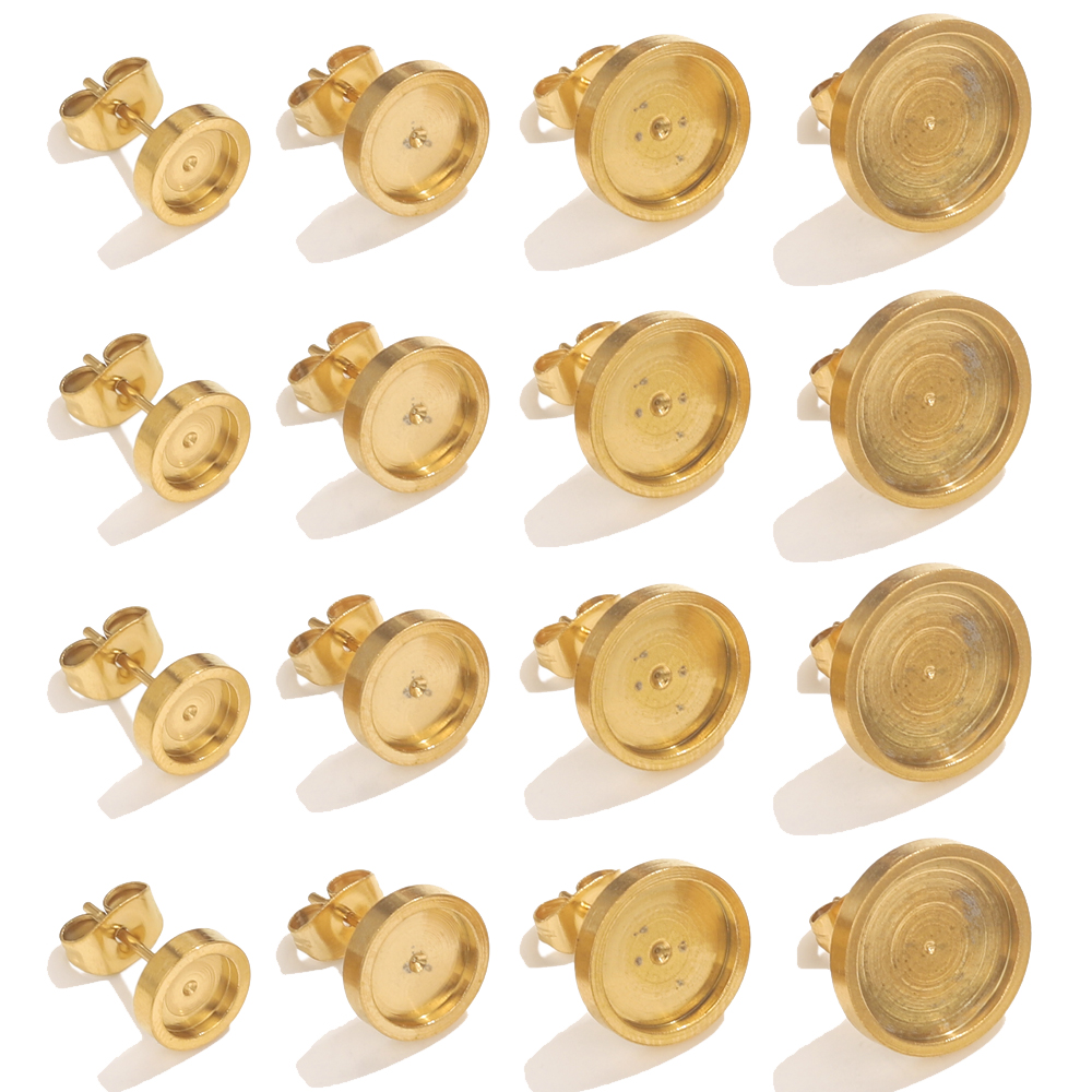 Jewelry Making With Resin - 10st roestvrij staal gouden oorbel stud