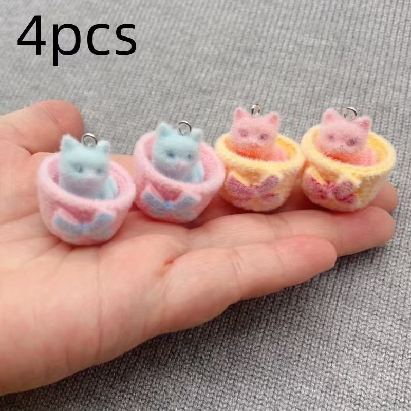 4 stuks 3D pluche hars kattenh - Jewelry Making With Resin recensie en prijs