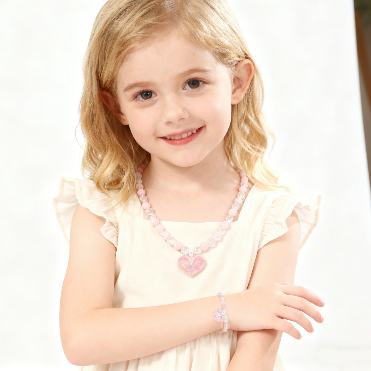 Roze Glinsterende Hartvormige  - Jewelry Making Kits For Girls recensie en prijs