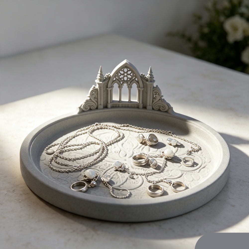 3D-geprinte witte gotische kat - Jewelry Making Desk recensie en prijs