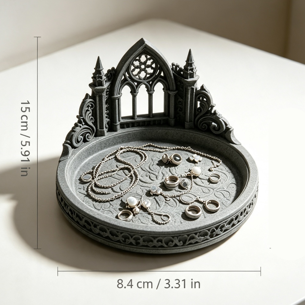 3D-geprinte witte gotische kat - Jewelry Making Desk recensie en prijs