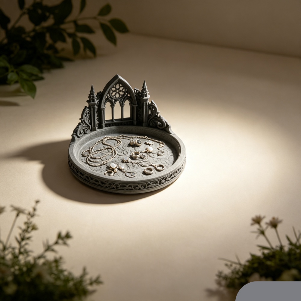 3D-geprinte witte gotische kat - Jewelry Making Desk recensie en prijs